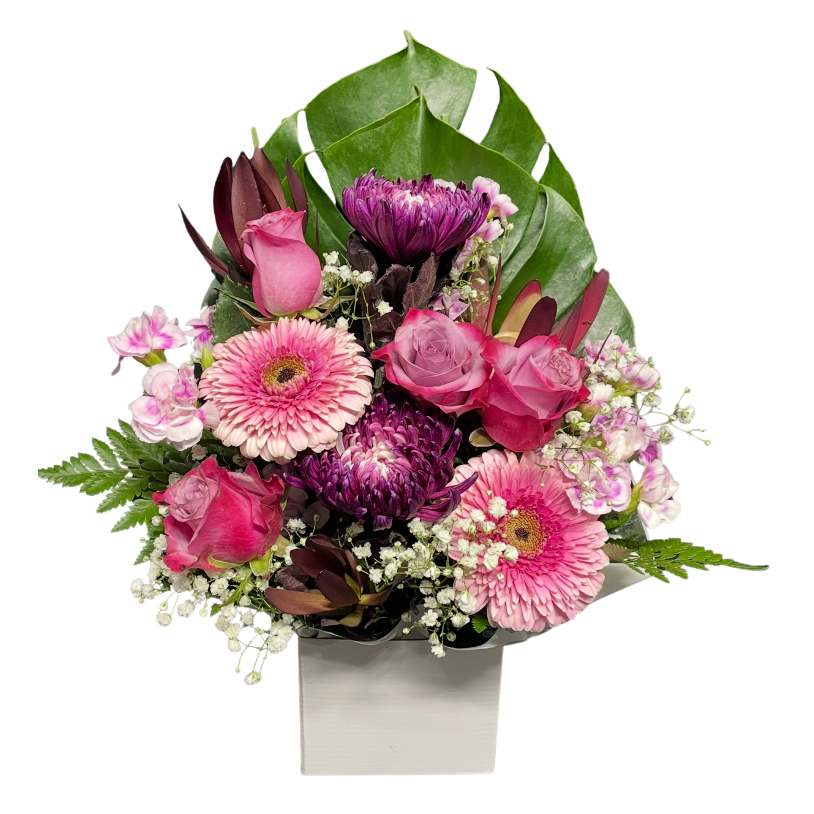 Large Pink Gerbera Box Arrangement
